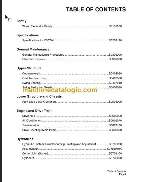 YANMAR B55W-1 SHOP MANUAL