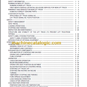 KOMATSU FG10 14 15 18-17 OPERATION MANUAL