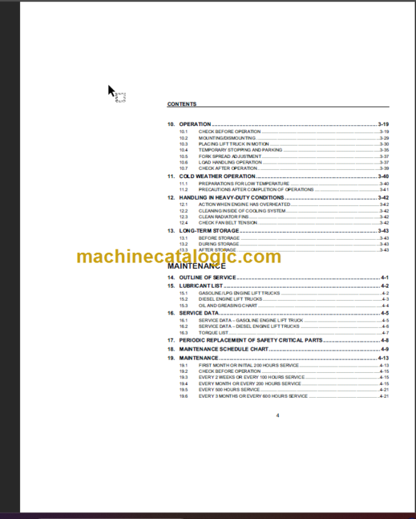 KOMATSU FD70-7 FD80T-8 OPERATION MANUAL