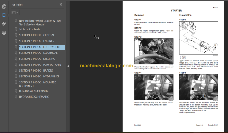 NEW HOLLAND W130B TIER3 SERVICE MANUAL