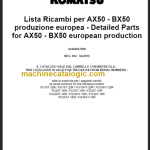 KOMATSU AX50-BX50 PARTS CATALOGUE SP