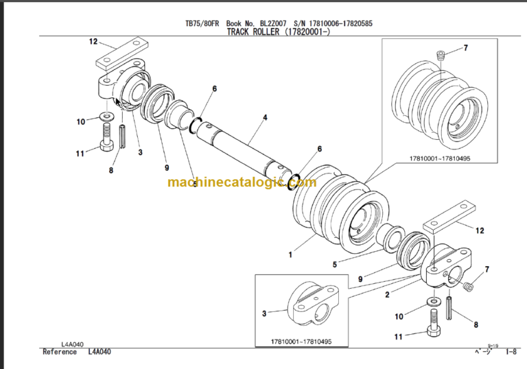 TAKEUCHI TB75FR-TB80FR Mini Excavator Parts Manual
