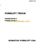 KOMATSU FD40Z 40 45-7 SHOP MANUAL