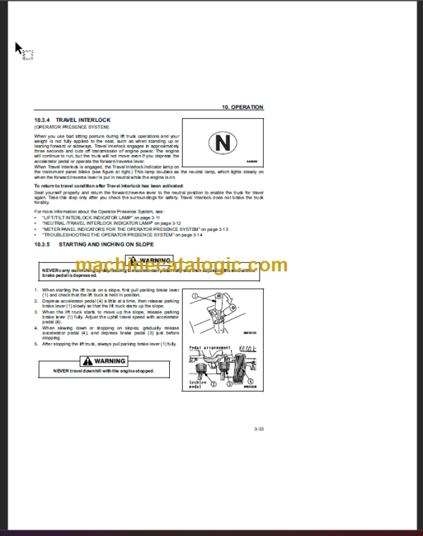 KOMATSU FD70-7 FD80T-8 OPERATION MANUAL