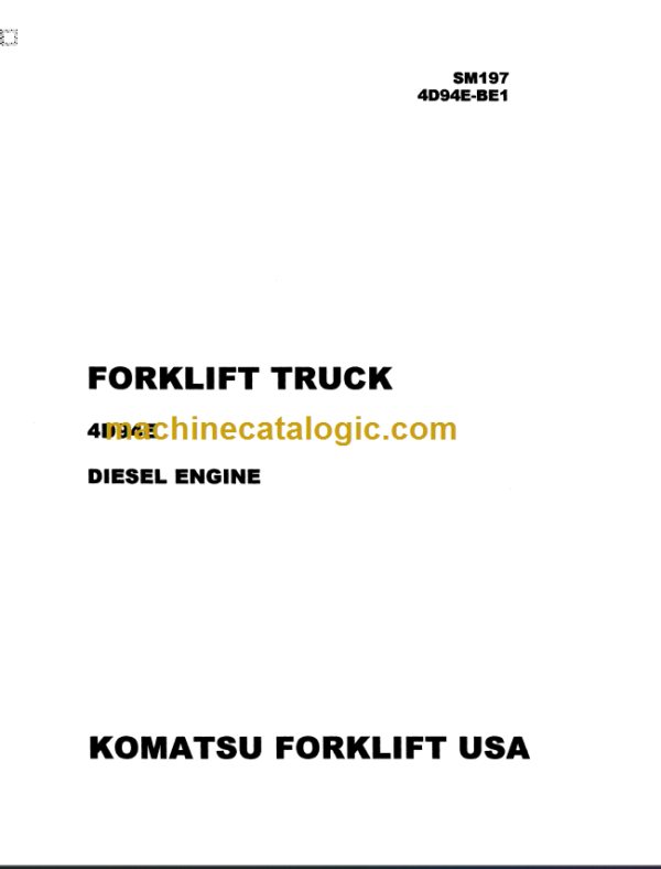 KOMATSU 4D94E SHOP MANUAL