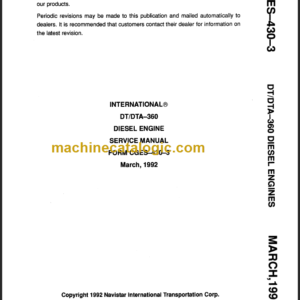 NAVISTAR CGES4303 SERVICE MANUAL