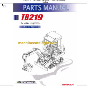 TAKEUCHI TB219 Mini Excavator Parts Manual