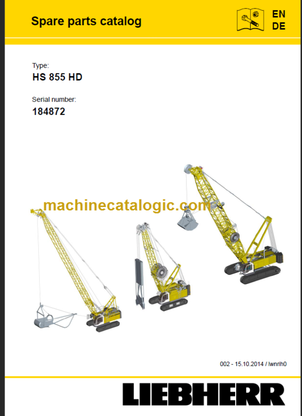 LIEBHERR HS855 HD PARTS CATALOGUE