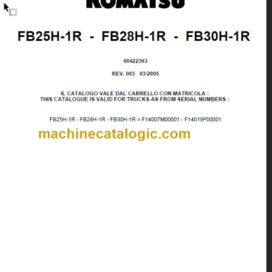 KOMATSU FB25H-1R FB28H-1R FB30H-1R PARTS CATALOGUE