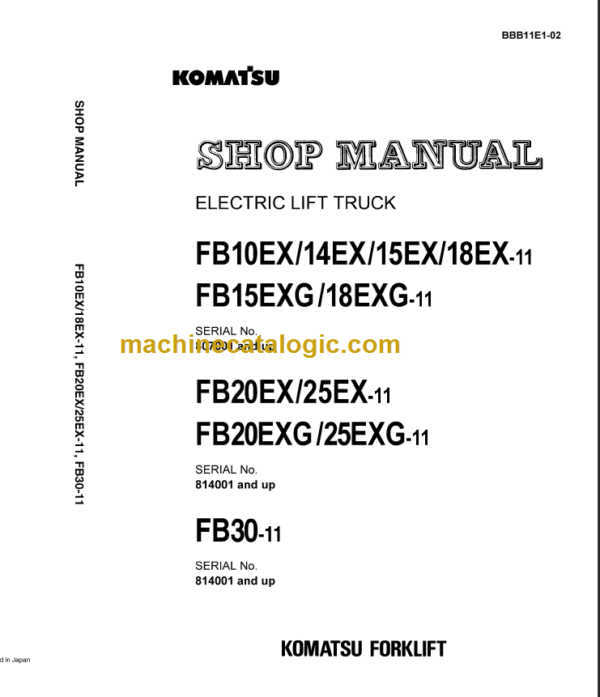 KOMATSU FB30-11 SHOP MANUAL