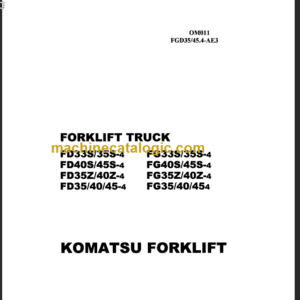 KOMATSU FD33S 35S 40S 35S 35Z 40Z OPERATION MANUAL