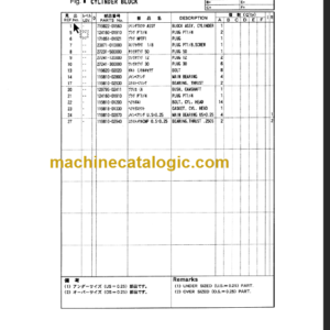 TAKEUCHI TB25FR Mini Excavator Parts Manual