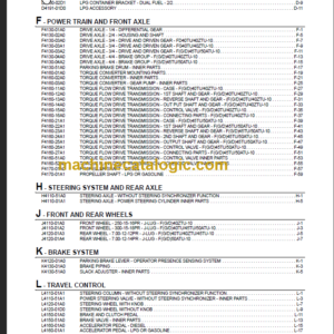 KOMATSU FD40ZTU-10 FD40 45 50ATU-10 PARTS MANUAL