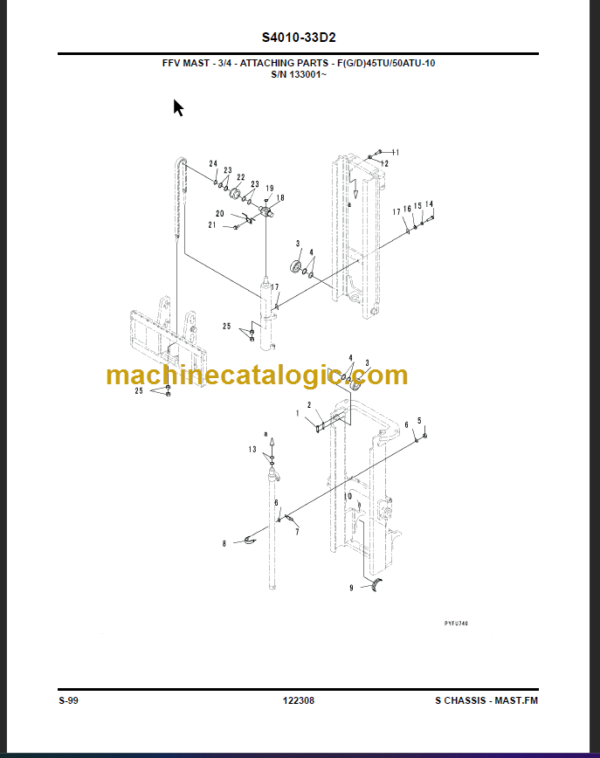 KOMATSU FD40ZTU-10 FD40 45 50ATU-10 PARTS MANUAL