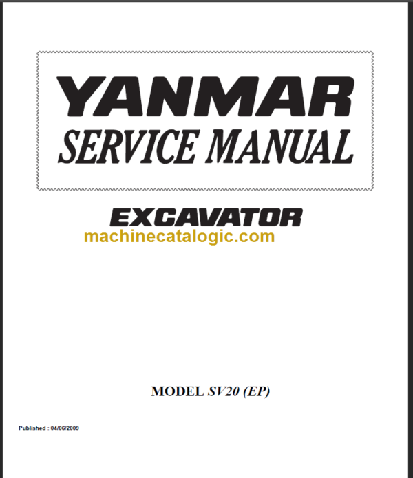 YANMAR SV20 SERVICE MANUAL