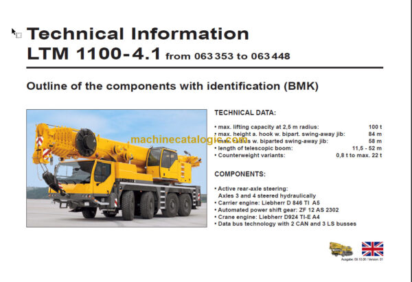 LIEBHERR LTM1100 4.1 TECHNICAL INFORMATION