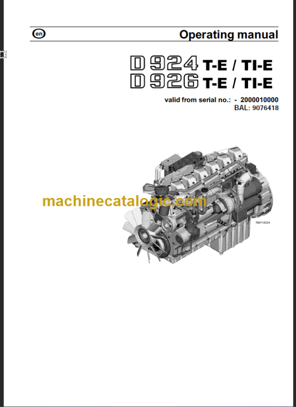 LIEBHERR D924 D926 OPERATING MANUAL