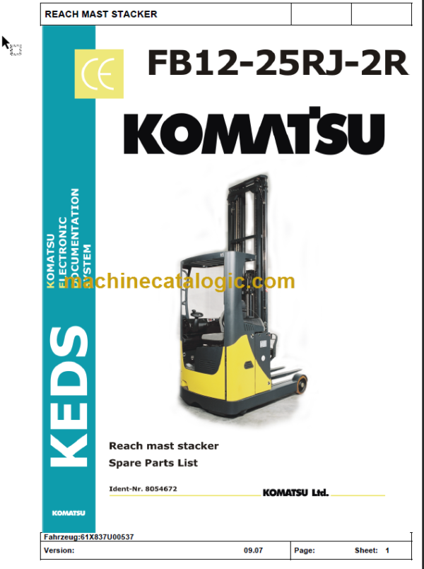 KOMATSU FB12-25RJ-2R SPARE PART LIST