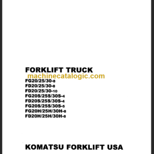 KOMATSU FD20(SH) FD25(SH) FD30(SH) SHOP MANUAL