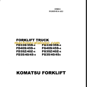 KOMATSU FG33S 35S 40S 45S OPERATION MANUAL