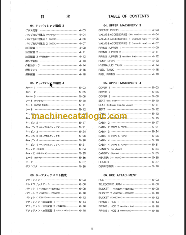 TAKEUCHI TB030(B) Compact Excavator Parts Manual