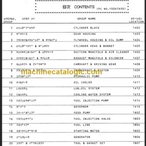 TAKEUCHI TB175W Hydraulic Excavator Parts Manual- Engine