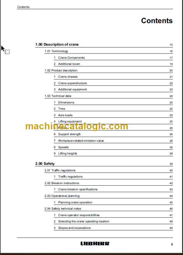 LIEBHERR LTM1220 5.2 Operating instructions