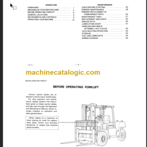 KOMATSU FD50 60 70-5 OPERATION MANUAL