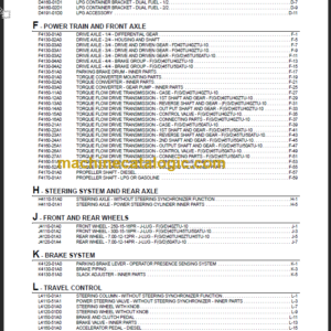 KOMATSU FG40ZTU-10 FG40-45-50ATU-10 PARTS MANUAL