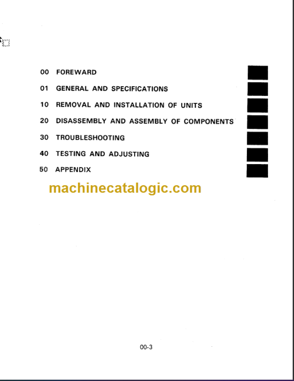 KOMATSU FD20(SH) FD25(SH) FD30(SH) SHOP MANUAL