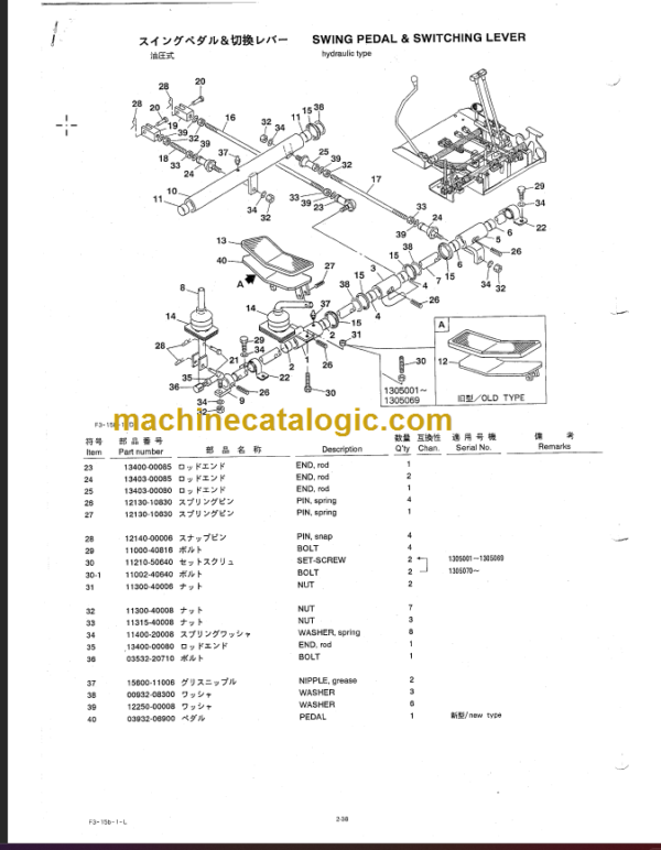 TAKEUCHI TB030(B) Compact Excavator Parts Manual