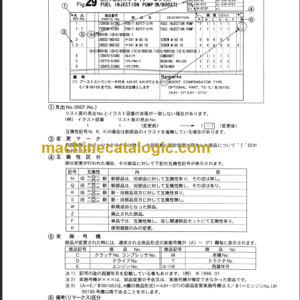 TAKEUCHI TB295W Hydraulic Excavator Parts Manual Engine