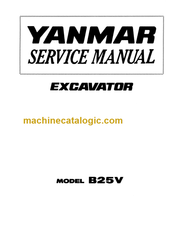 YANMAR B25 SERVICE MANUAL