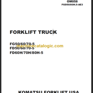 KOMATSU FD60H 70H 80H-5 OPERATION MANUAL