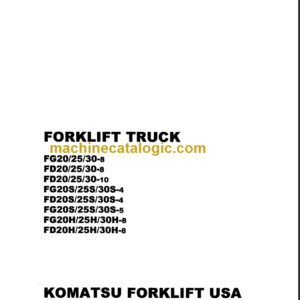 KOMATSU FG20(SH) FG25(SH) FG30(SH) SHOP MANUAL