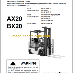 KOMATSU FG15 18 20 25 30 OPERATION MANUAL