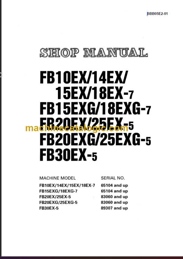 KOMATSU FB20EX(G) 25EX(G)-5 SHOP MANUAL