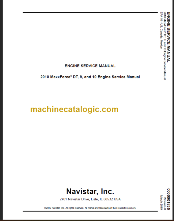 NAVISTAR MAXXFORCE DT9-DT10 ENGINE SERVICE MANUAL