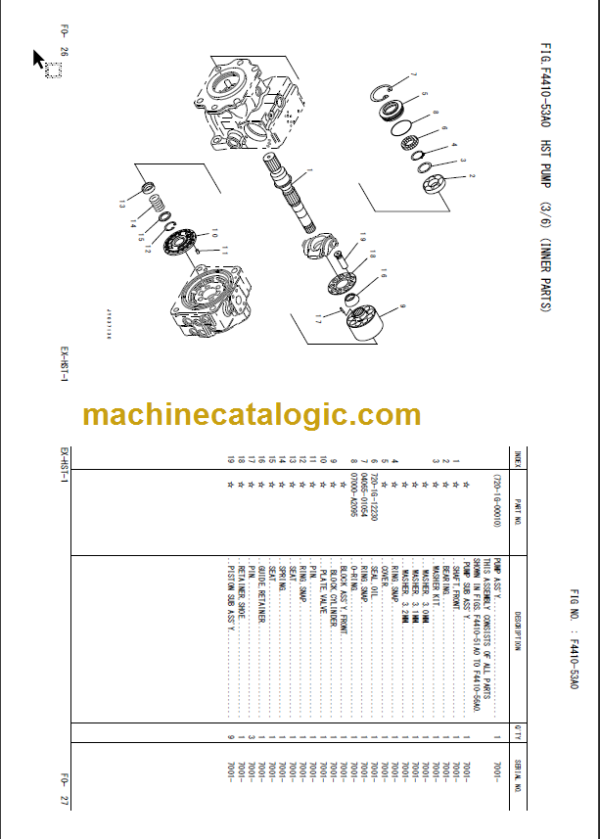 KOMATSU FH100-1 120-1 135-1 160-1 PARTS BOOK