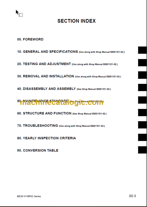 KOMATSU FB20HB-11 FB25HB-11 SHOP MANUAL