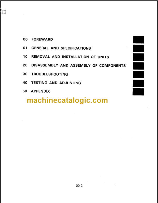 KOMATSU FG20(SH) FG25(SH) FG30(SH) SHOP MANUAL