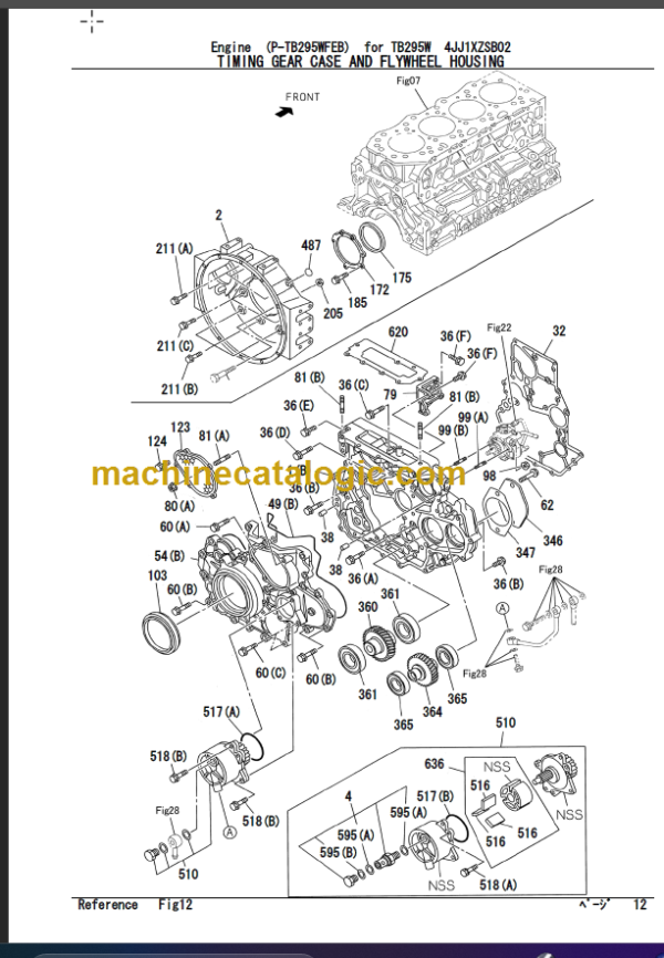 TAKEUCHI TB295W Hydraulic Excavator Parts Manual Engine