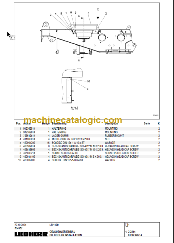 LIEBHERR LR1100 PARTS CATALOGUE