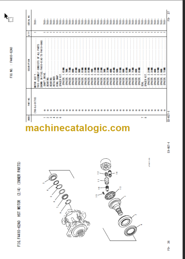 KOMATSU FH100-1 120-1 135-1 160-1 PARTS BOOK