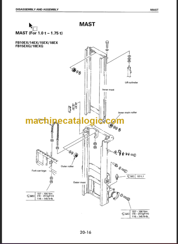 KOMATSU FB20EX(G) 25EX(G)-5 SHOP MANUAL