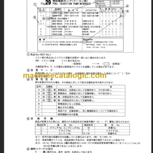 TAKEUCHI TB290 Hydraulic Excavator Parts Manual