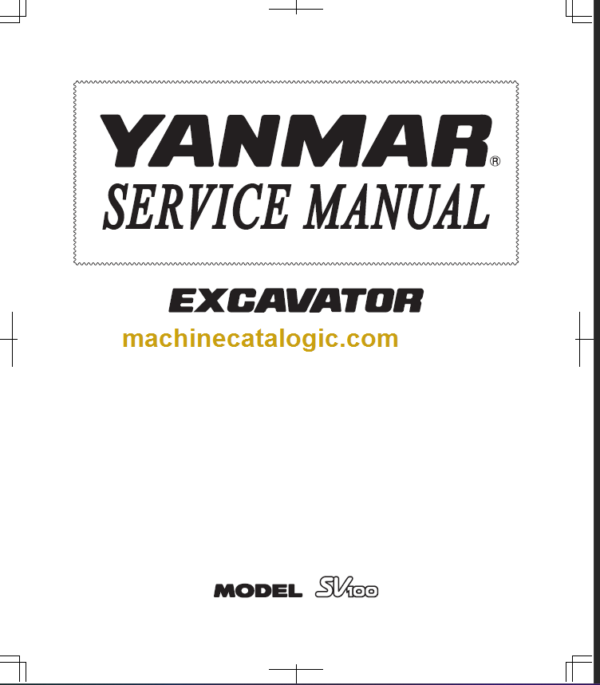 YANMAR SV100 SERVICE MANUAL