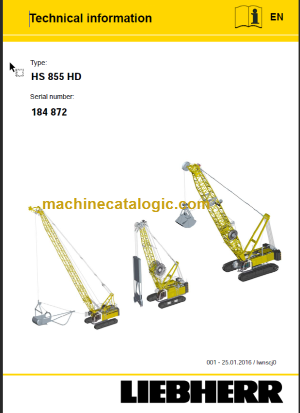 LIEBHERR HS855 HD TECHNICAL INFORMATION