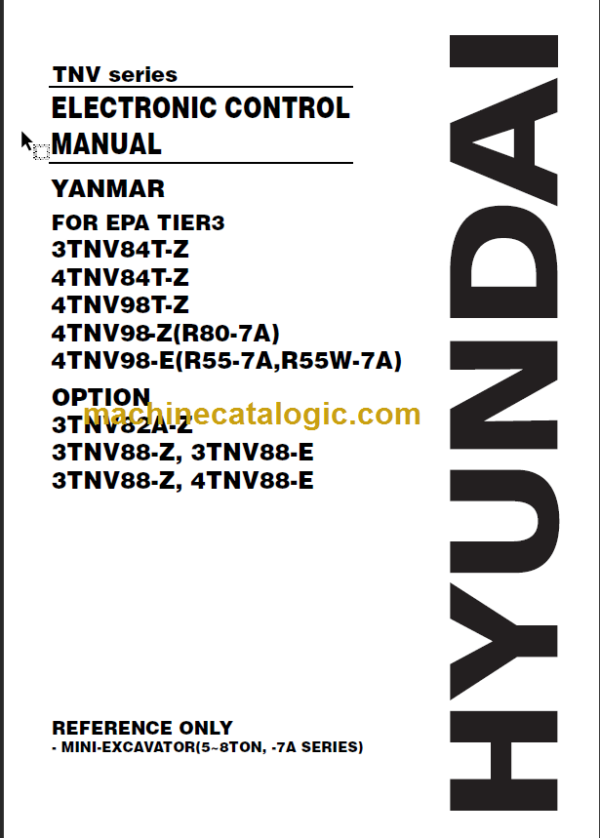 YANMAR 3TNV84T-Z ELECTRONIC CONTROL MANUAL