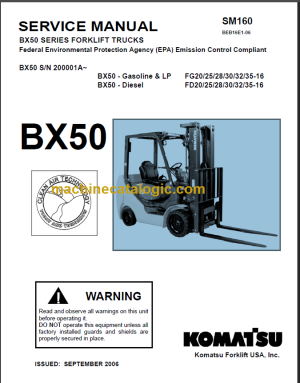 KOMATSU BX50 SERVICE MANUAL